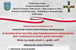 Zapraszamy na uroczystość patriotyczno-religijną w Róży