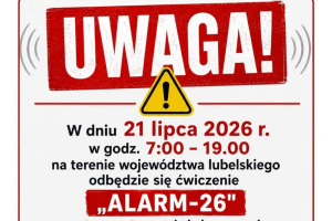 Informacja o ćwiczeniach systemu ostrzegania i alarmowania